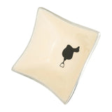 Huntley Equestrian Square Shaped Bowl with Saddle, White - Equiluxe Tack