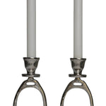 Huntley Equestrian Stirrup Candle Stick Holders, Silver set of 2 - Equiluxe Tack