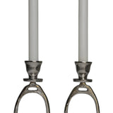 Huntley Equestrian Stirrup Candle Stick Holders, Silver set of 2 - Equiluxe Tack