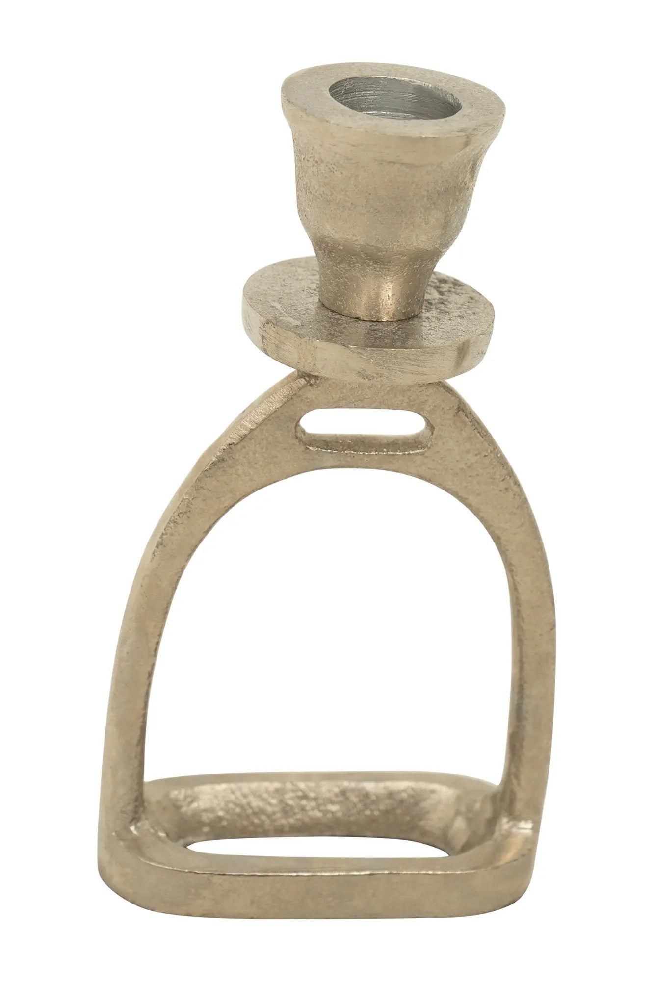 Huntley Equestrian Stirrup Candle Stick Holders, Silver set of 2 - Equiluxe Tack