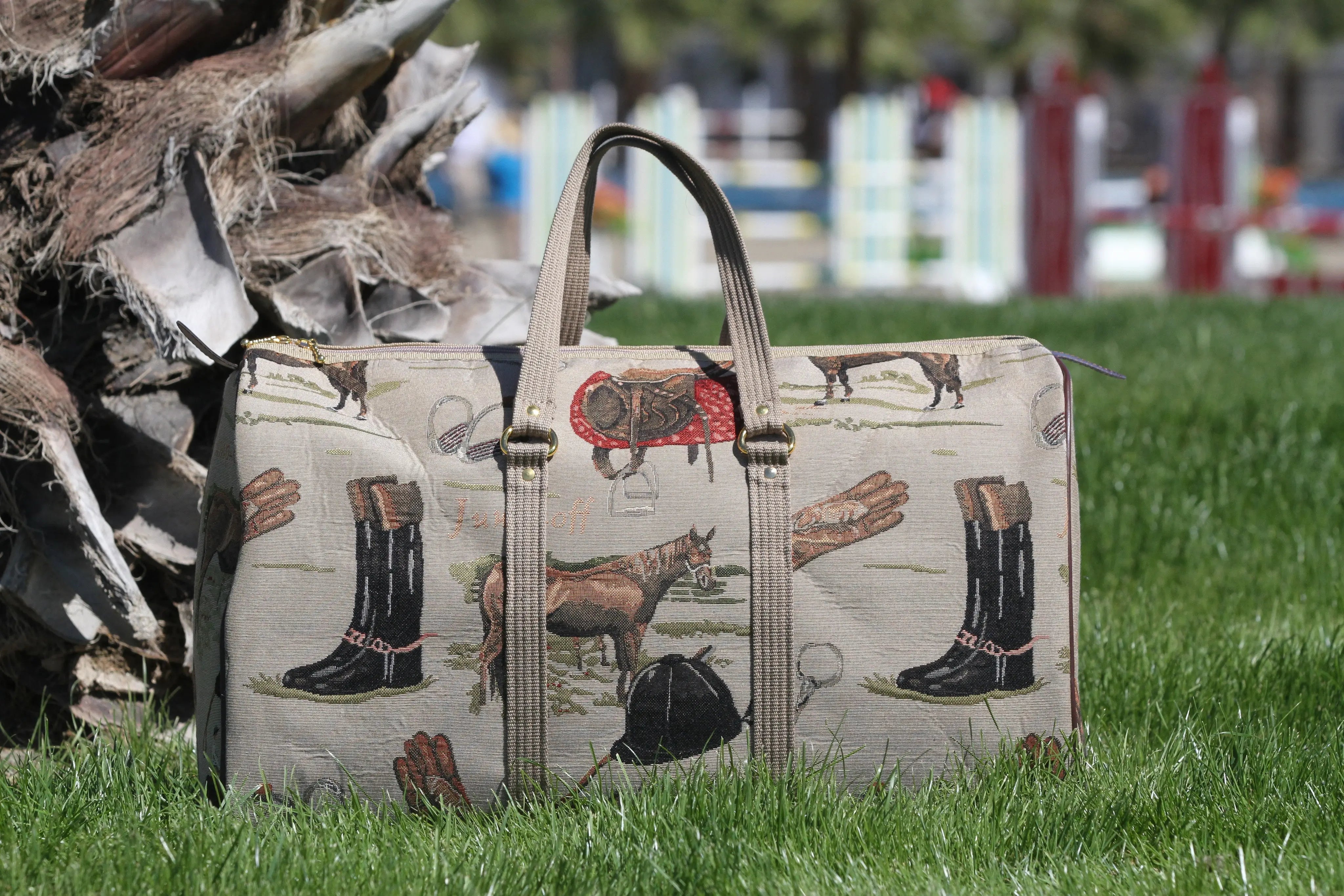 Huntley Equestrian Tapestry Duffle Bag-English Design - Equiluxe Tack