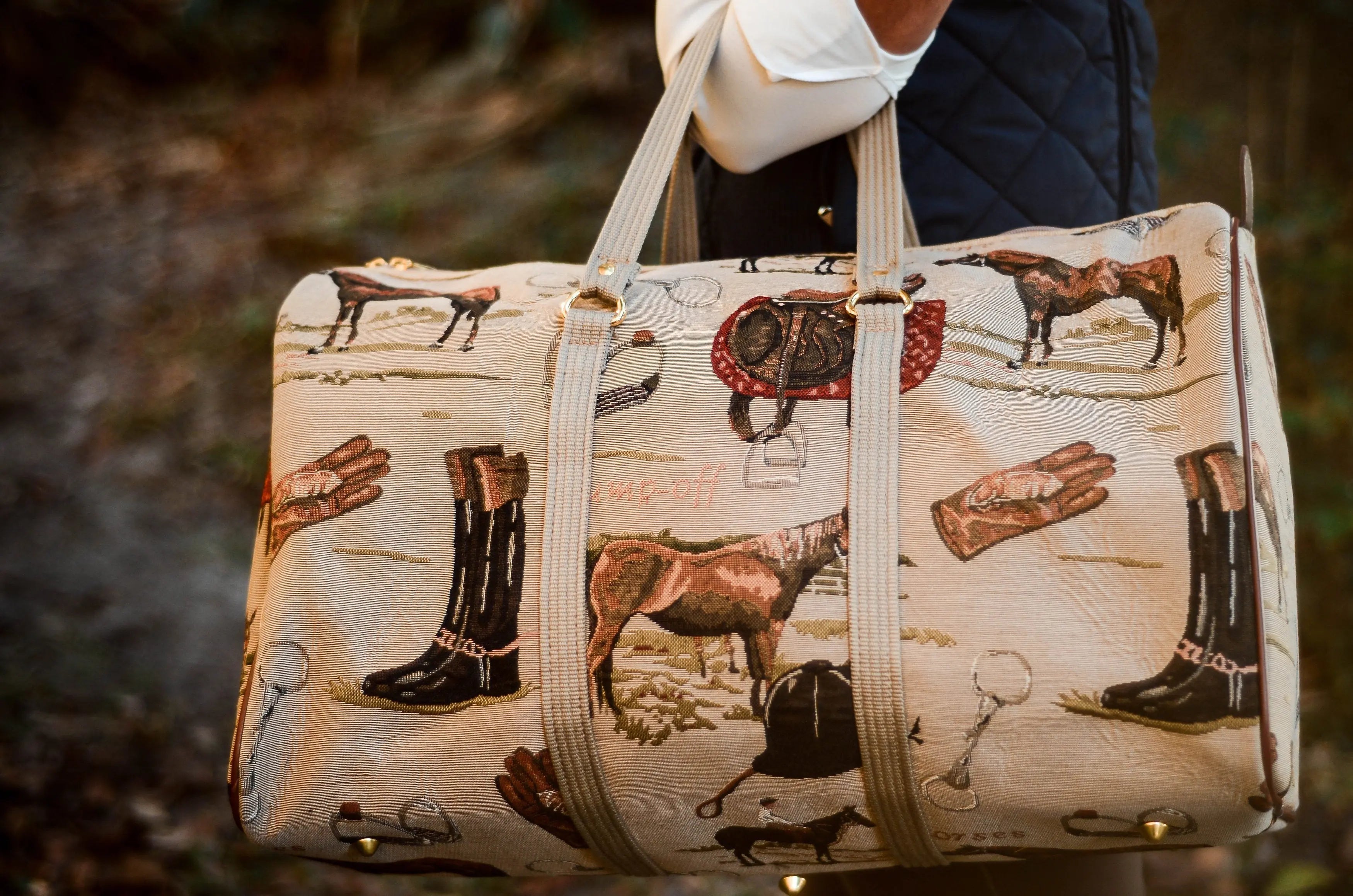 Huntley Equestrian Tapestry Duffle Bag-English Design - Equiluxe Tack