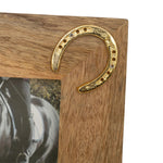Huntley Equestrian Wooden Picture Frame with Gold Horse Shoes, 5 x 7 - Equiluxe Tack