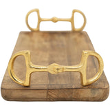 Huntley Equestrian Wooden Rectangle Tray with Gold Bit Handles - Equiluxe Tack