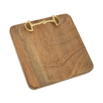 Huntley Equestrian Wooden Square Tray with Gold Bit - Equiluxe Tack