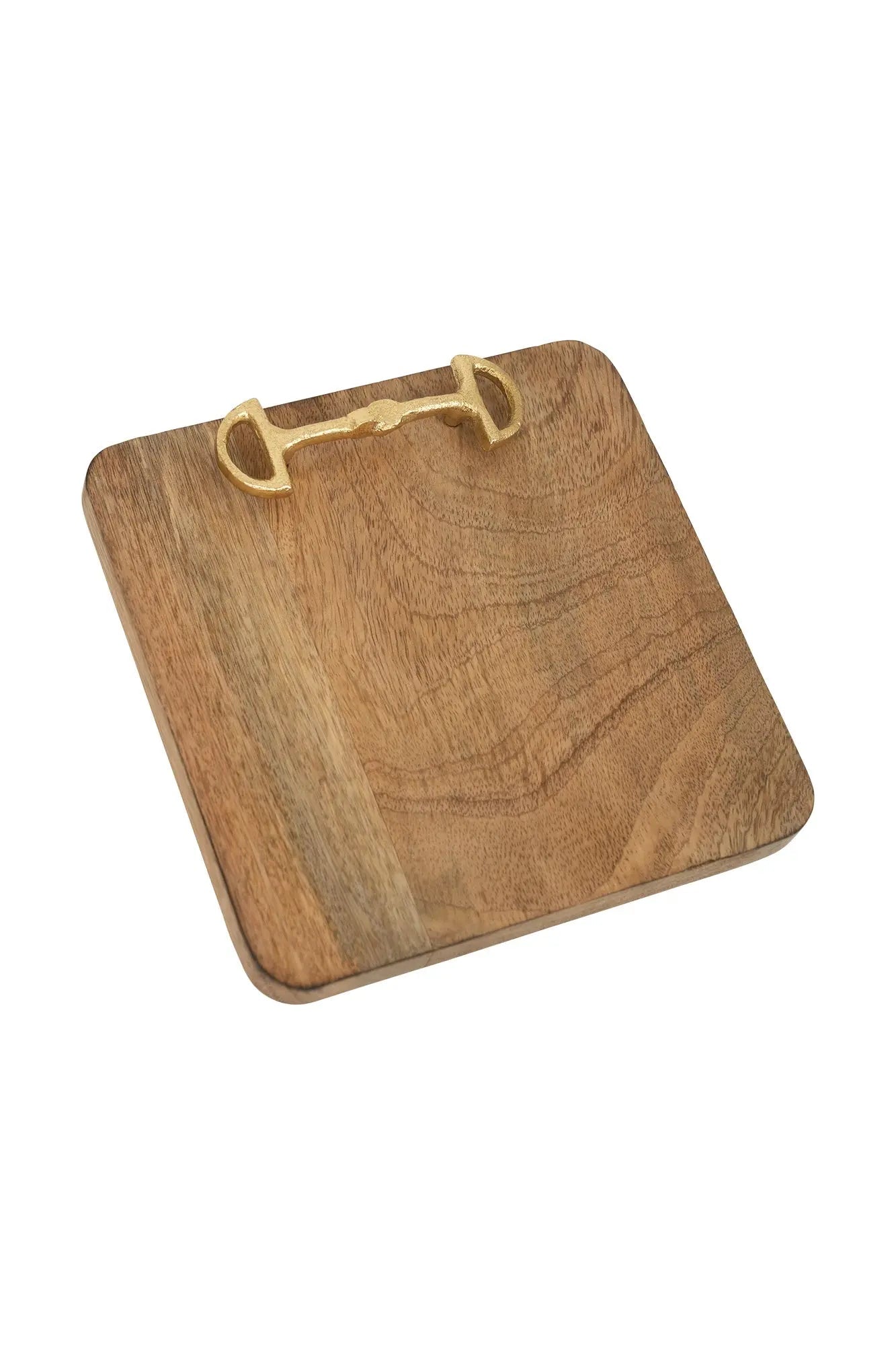 Huntley Equestrian Wooden Square Tray with Gold Bit - Equiluxe Tack