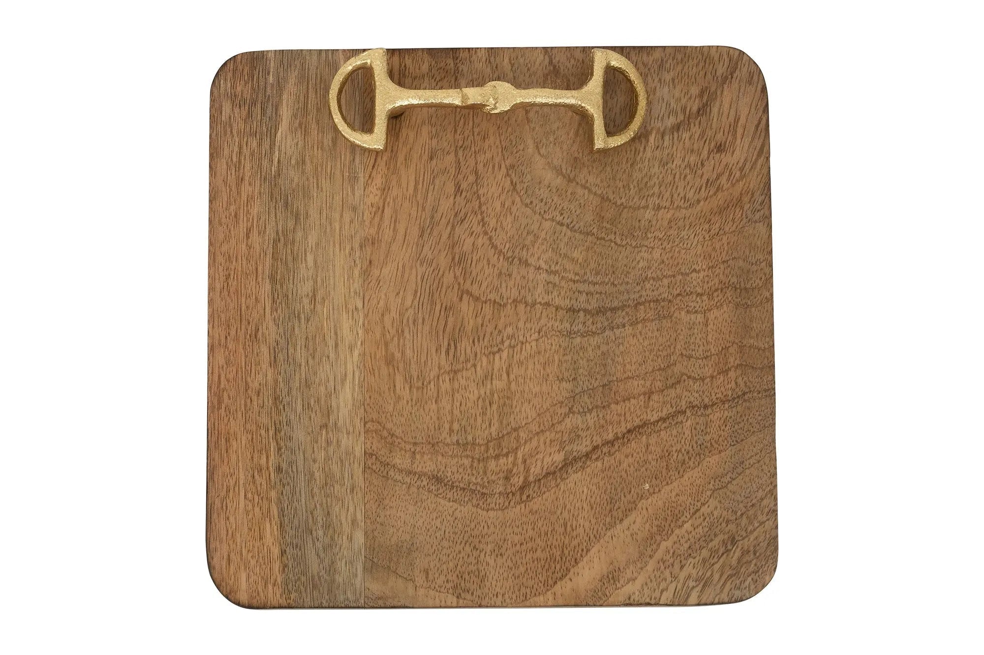 Huntley Equestrian Wooden Square Tray with Gold Bit - Equiluxe Tack