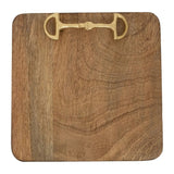 Huntley Equestrian Wooden Square Tray with Gold Bit - Equiluxe Tack