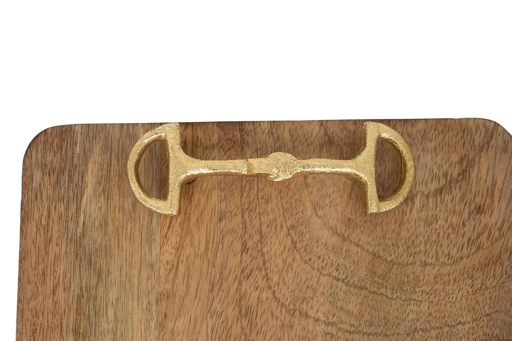 Huntley Equestrian Wooden Square Tray with Gold Bit - Equiluxe Tack