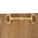 Huntley Equestrian Wooden Square Tray with Gold Bit - Equiluxe Tack