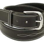 Huntley Fancy Stitched Ladies 1.5" Inch wide belt, Black - Equiluxe Tack