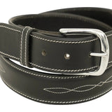 Huntley Fancy Stitched Ladies 1.5" Inch wide belt, Black - Equiluxe Tack
