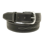 Huntley Fancy Stitched Ladies 1.5" Inch wide belt, Black - Equiluxe Tack