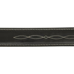 Huntley Fancy Stitched Ladies 1.5" Inch wide belt, Black - Equiluxe Tack