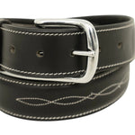 Huntley Fancy Stitched Ladies 1.5" Inch wide belt, Black - Equiluxe Tack