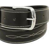 Huntley Fancy Stitched Ladies 1.5" Inch wide belt, Black - Equiluxe Tack