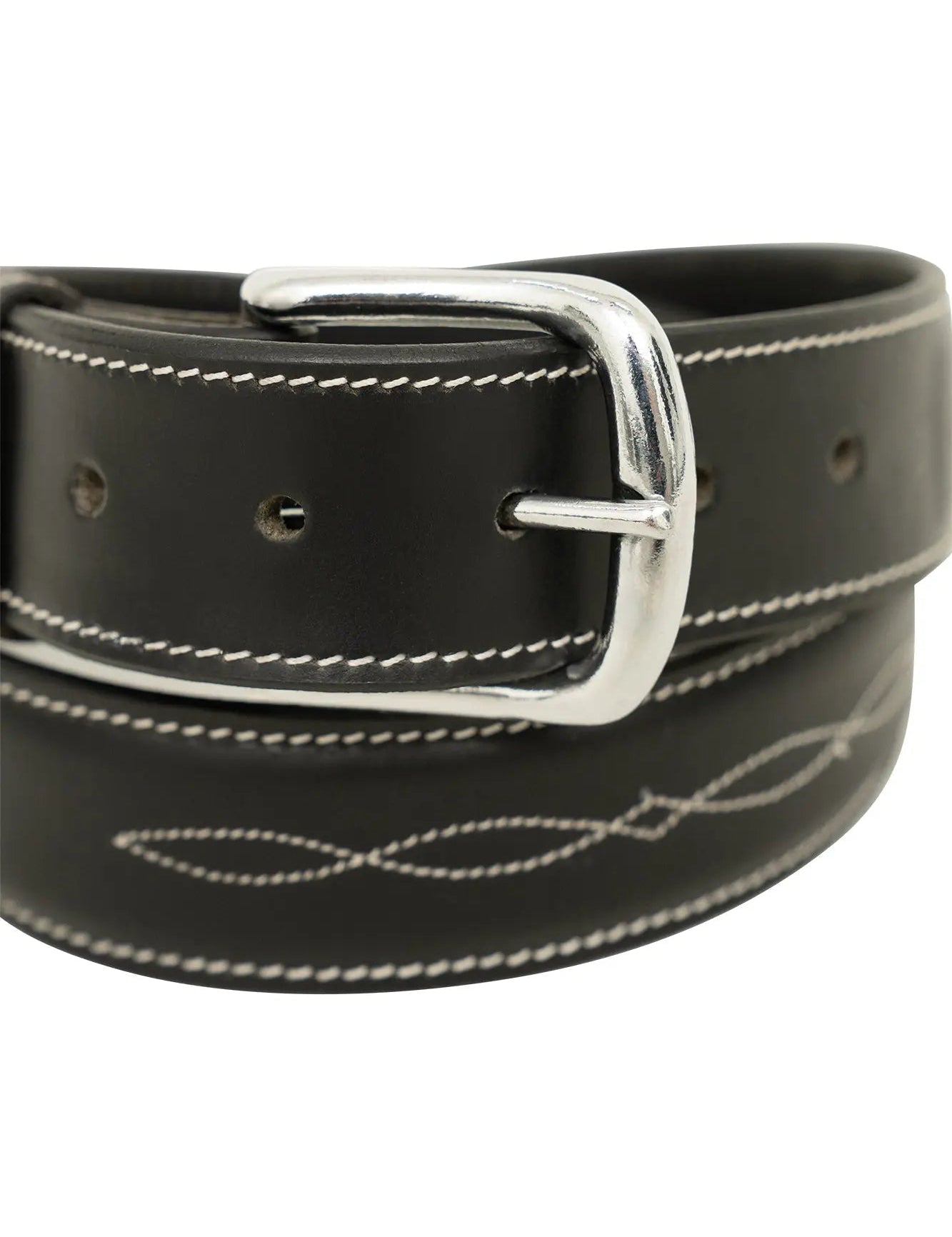 Huntley Fancy Stitched Ladies 1.5" Inch wide belt, Black - Equiluxe Tack