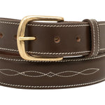 Huntley Fancy Stitched Ladies 1.5" Inch wide belt, Brown - Equiluxe Tack