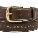 Huntley Fancy Stitched Ladies 1.5" Inch wide belt, Brown - Equiluxe Tack