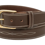 Huntley Fancy Stitched Ladies 1.5" Inch wide belt, Brown - Equiluxe Tack