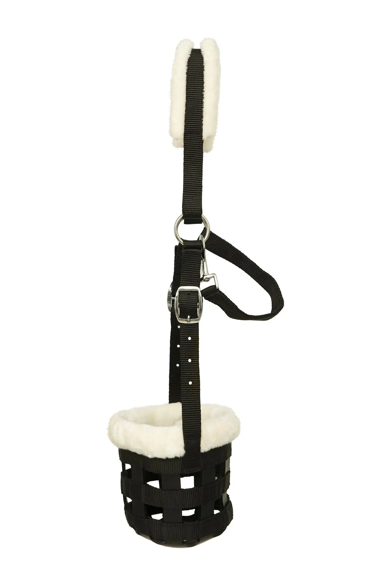 Huntley Fleece Padded Nylon Grazing Muzzle, Black - Equiluxe Tack