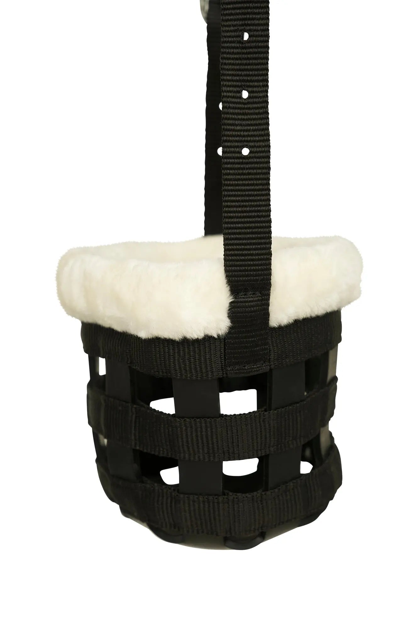 Huntley Fleece Padded Nylon Grazing Muzzle, Black - Equiluxe Tack