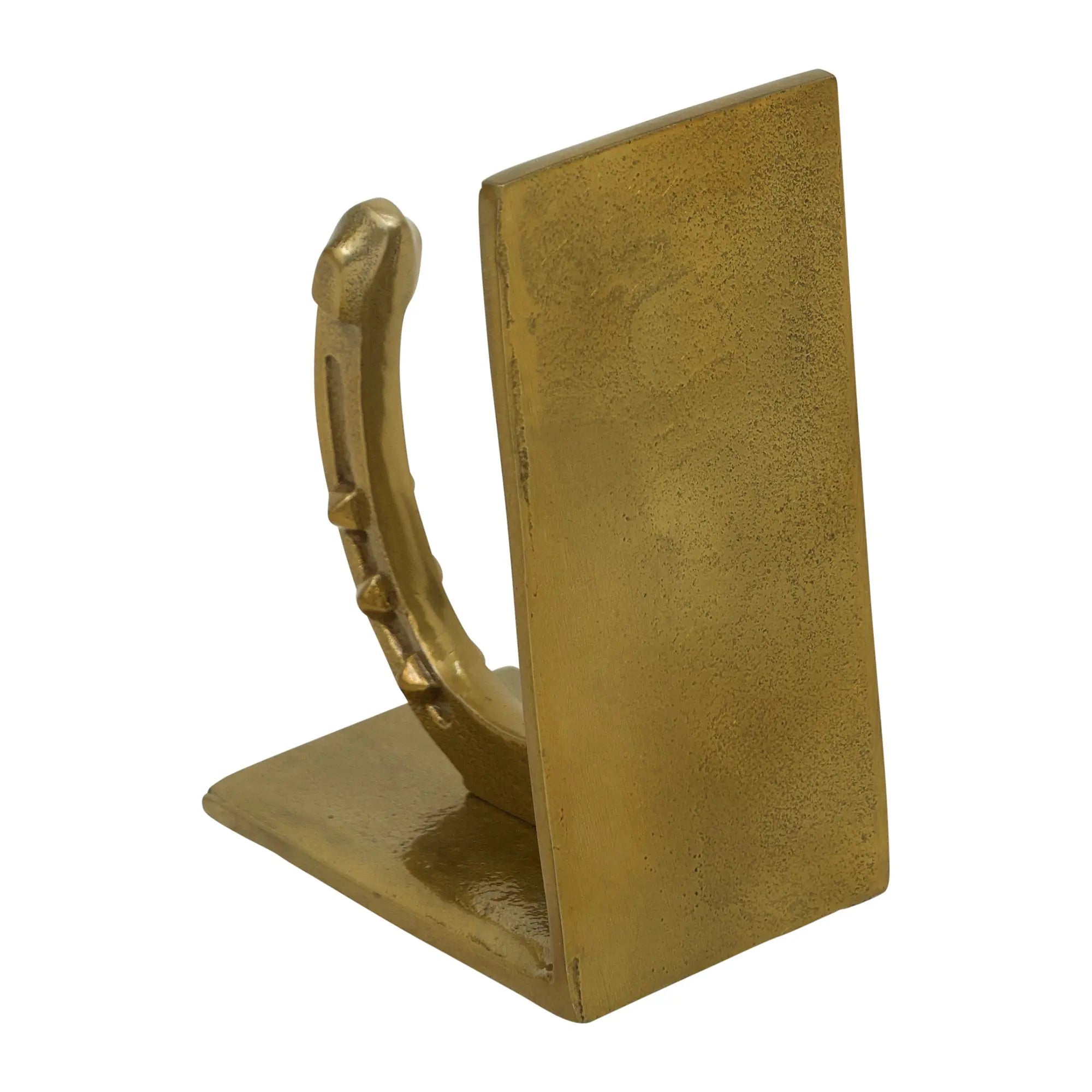 Huntley Horse shoe Bookends, Pair, Brass Antique Finish - Equiluxe Tack