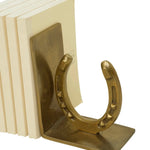 Huntley Horse shoe Bookends, Pair, Brass Antique Finish - Equiluxe Tack