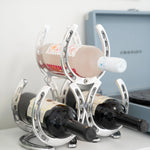 Huntley Horseshoe 3-Bottle Wine Rack, Aluminum Silver Finish - Equiluxe Tack