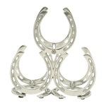 Huntley Horseshoe 3-Bottle Wine Rack, Aluminum Silver Finish - Equiluxe Tack