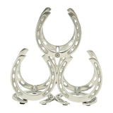 Huntley Horseshoe 3-Bottle Wine Rack, Aluminum Silver Finish - Equiluxe Tack