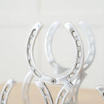 Huntley Horseshoe 3-Bottle Wine Rack, Aluminum Silver Finish - Equiluxe Tack