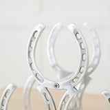 Huntley Horseshoe 3-Bottle Wine Rack, Aluminum Silver Finish - Equiluxe Tack