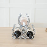 Huntley Horseshoe 3-Bottle Wine Rack, Aluminum Silver Finish - Equiluxe Tack