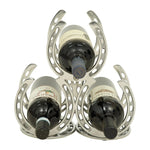 Huntley Horseshoe 3-Bottle Wine Rack, Aluminum Silver Finish - Equiluxe Tack