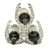Huntley Horseshoe 3-Bottle Wine Rack, Aluminum Silver Finish - Equiluxe Tack