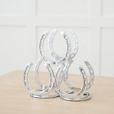Huntley Horseshoe 3-Bottle Wine Rack, Aluminum Silver Finish - Equiluxe Tack