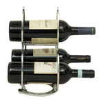 Huntley Horseshoe 3-Bottle Wine Rack, Aluminum Silver Finish - Equiluxe Tack