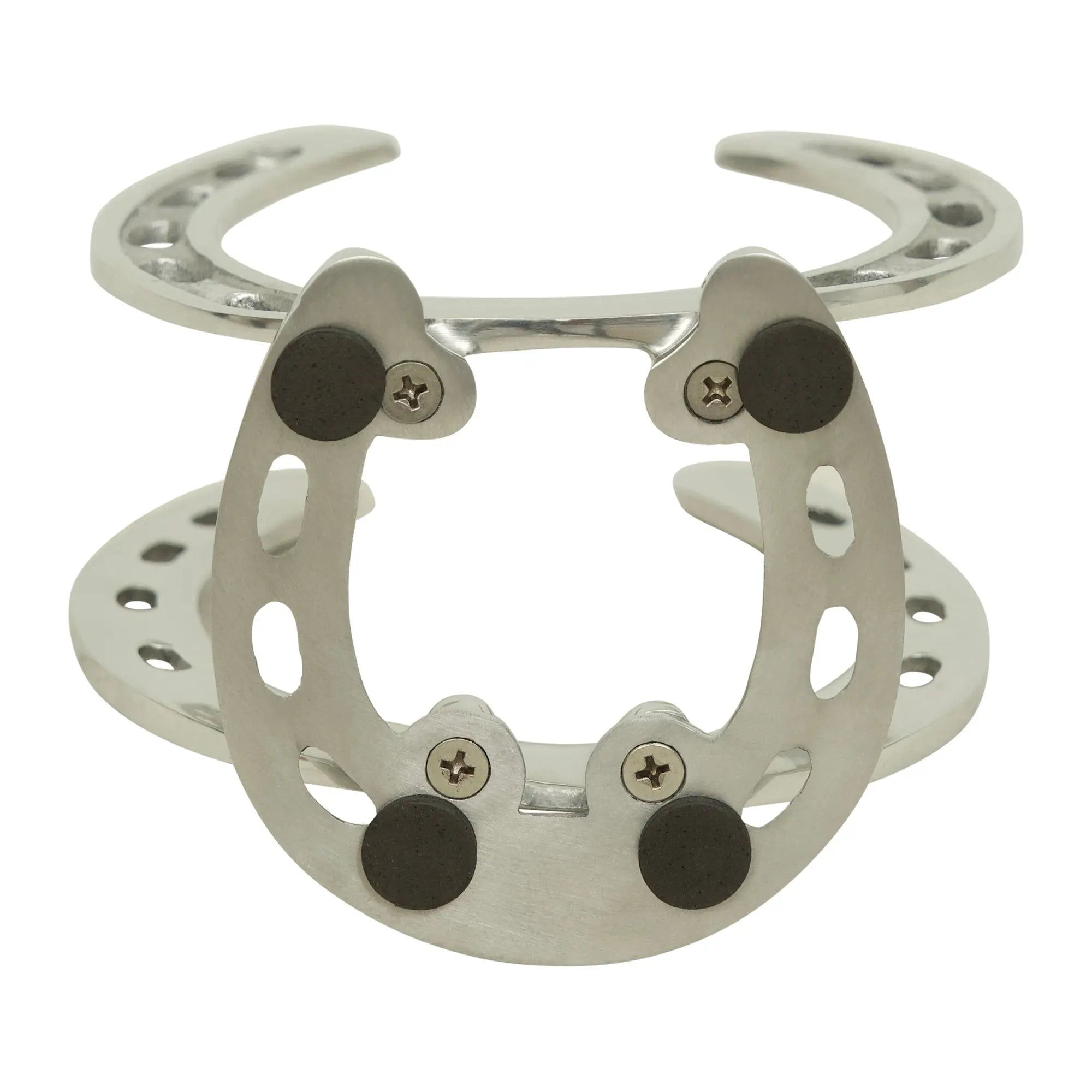 Huntley Horseshoe Napkin Holder, Aluminum Silver Finish - Equiluxe Tack
