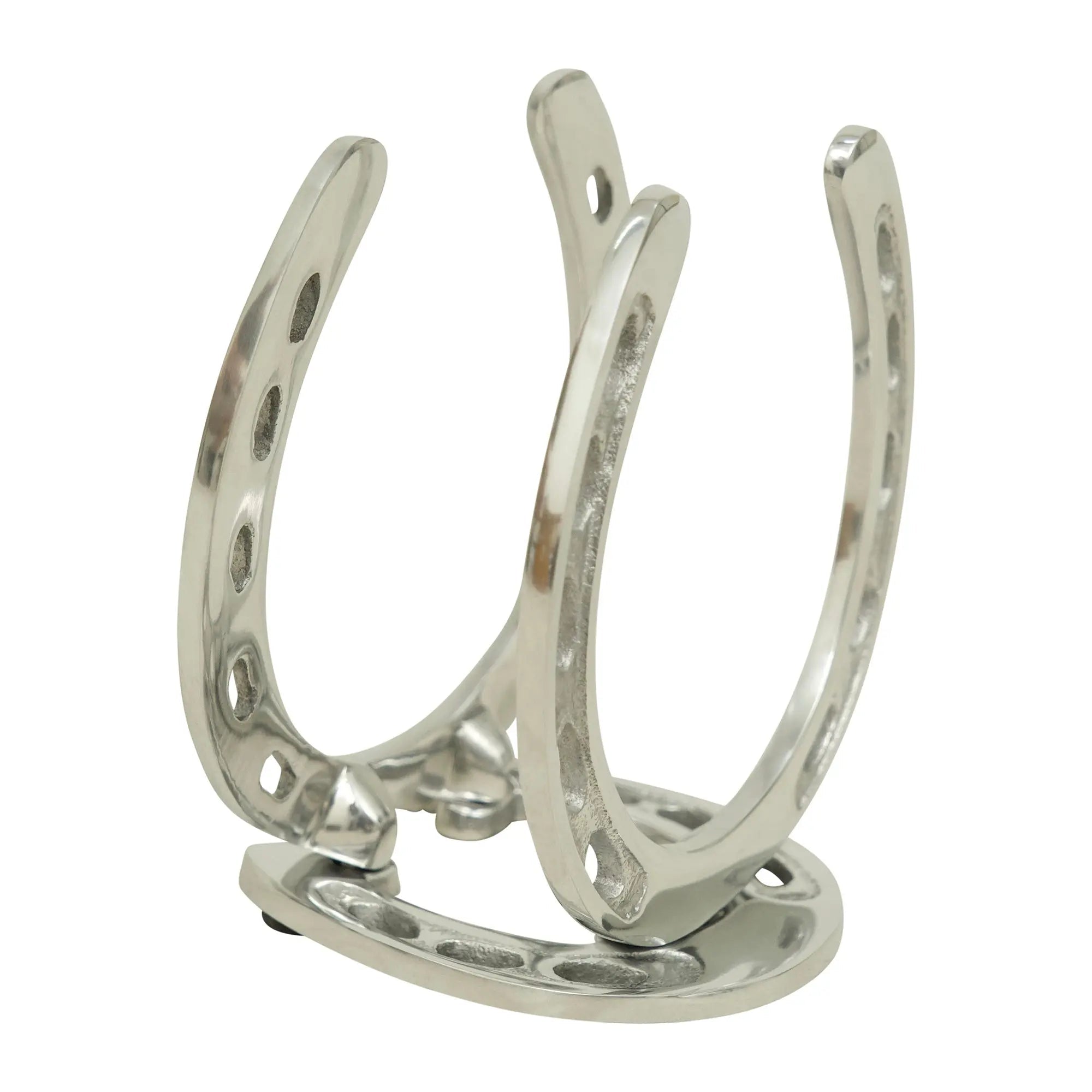 Huntley Horseshoe Napkin Holder, Aluminum Silver Finish - Equiluxe Tack