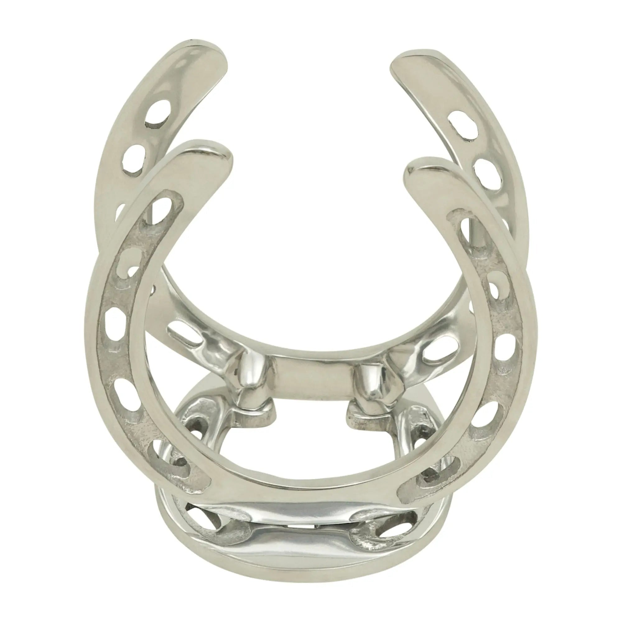 Huntley Horseshoe Napkin Holder, Aluminum Silver Finish - Equiluxe Tack