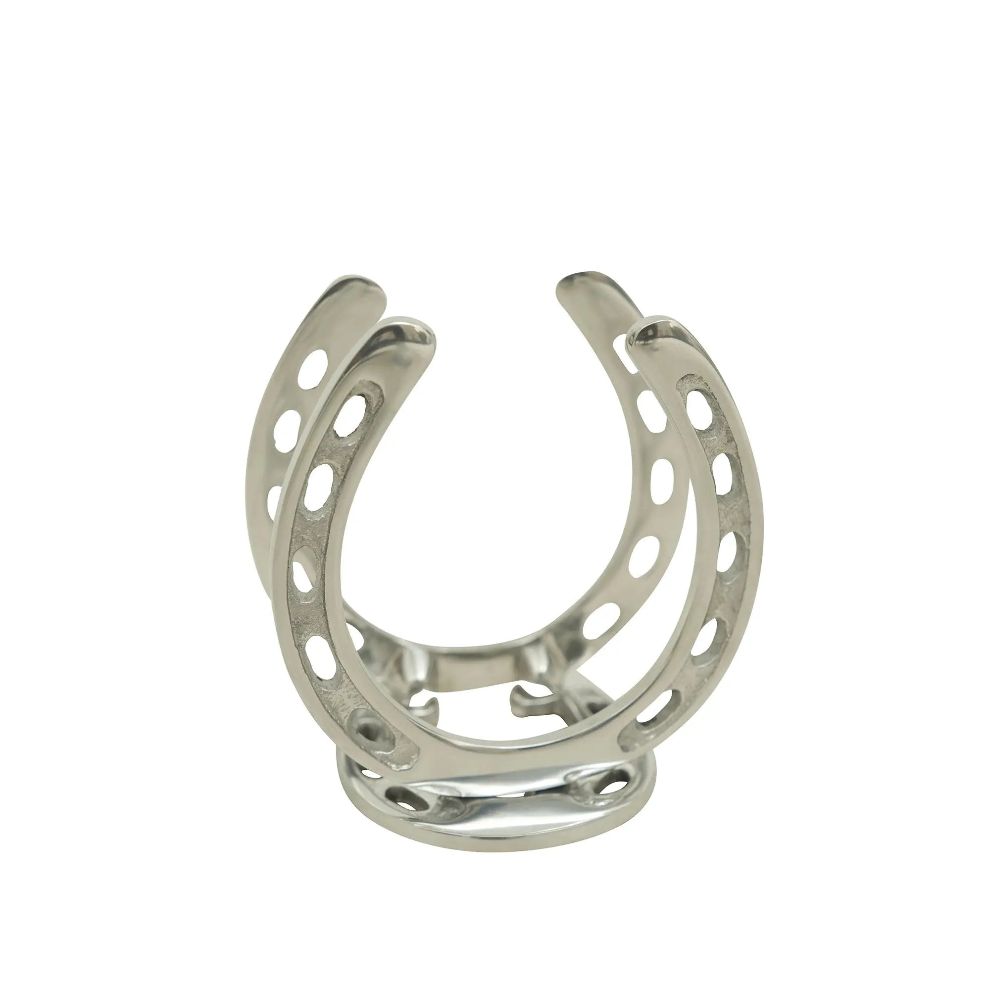 Huntley Horseshoe Napkin Holder, Aluminum Silver Finish - Equiluxe Tack