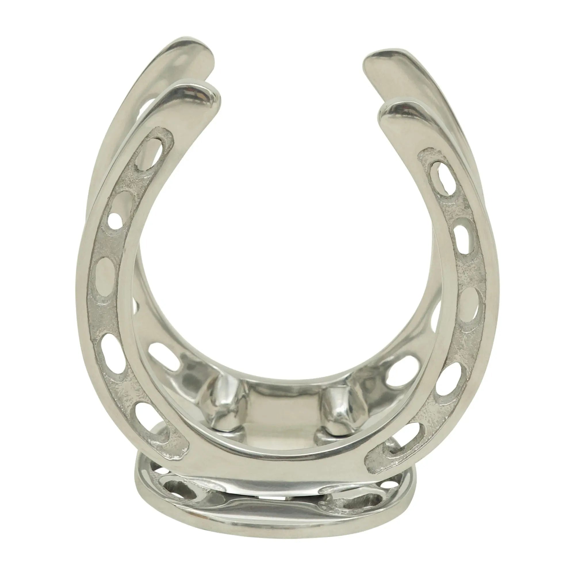 Huntley Horseshoe Napkin Holder, Aluminum Silver Finish - Equiluxe Tack