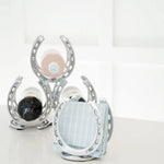 Huntley Horseshoe Napkin Holder, Aluminum Silver Finish - Equiluxe Tack