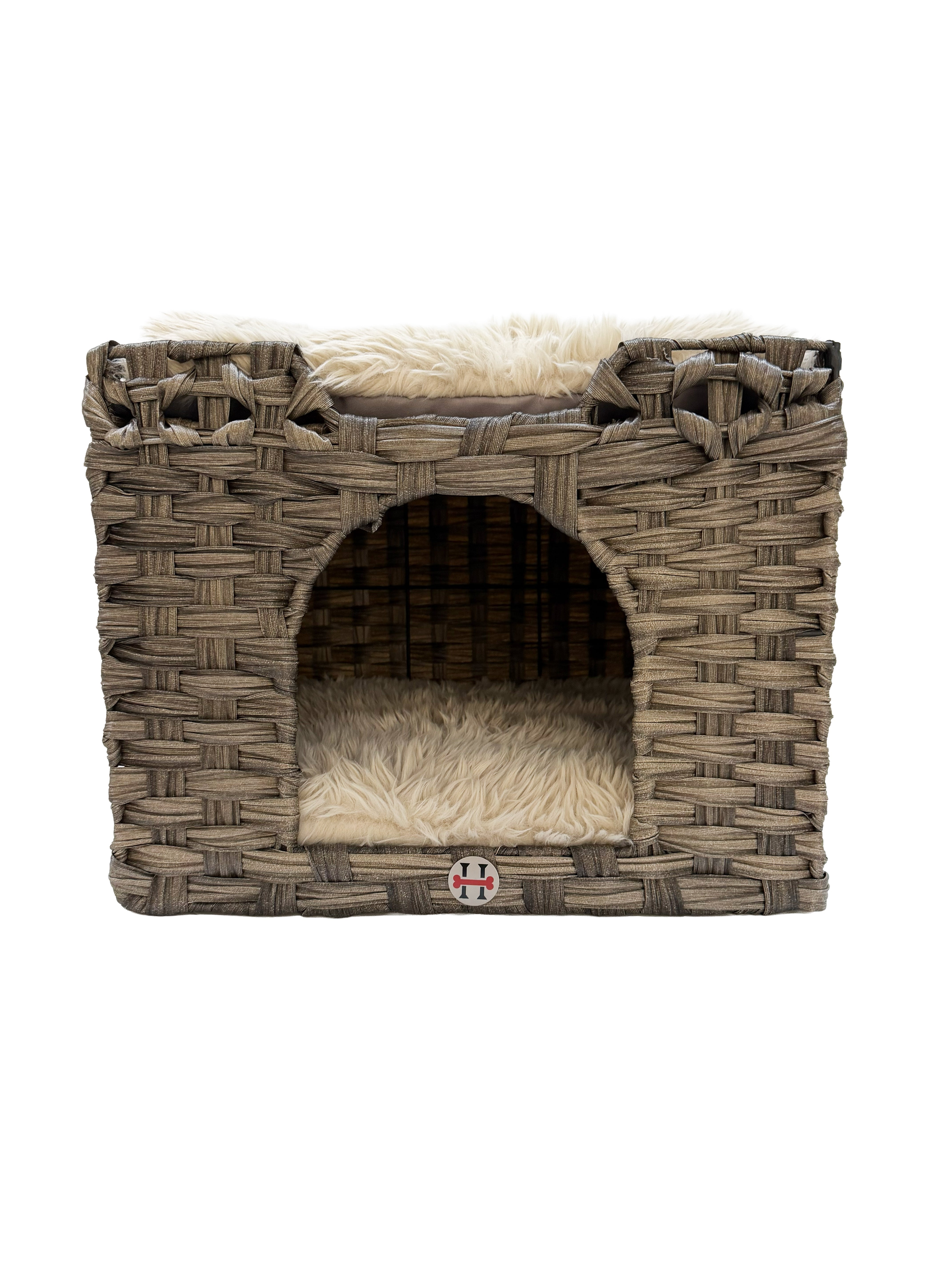 Huntley Pet Cat House, 2 Cushion Bed, Gray - Equiluxe Tack