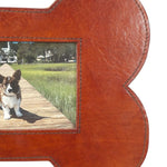 Huntley Pet Leather Bone Shaped Picture Frame, 4x6 - Equiluxe Tack