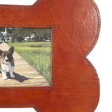 Huntley Pet Leather Bone Shaped Picture Frame, 4x6 - Equiluxe Tack