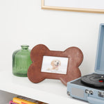 Huntley Pet Leather Bone Shaped Picture Frame, 4x6 - Equiluxe Tack