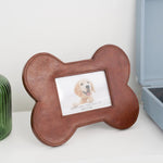 Huntley Pet Leather Bone Shaped Picture Frame, 4x6 - Equiluxe Tack