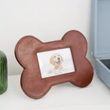 Huntley Pet Leather Bone Shaped Picture Frame, 4x6 - Equiluxe Tack
